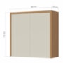 Armário Aéreo Condessa 80cm 2 Portas Carvalho/Greige - Nesher