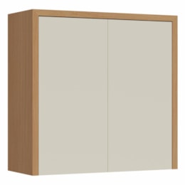 Armário Aéreo Condessa 80cm 2 Portas Carvalho/Greige - Nesher