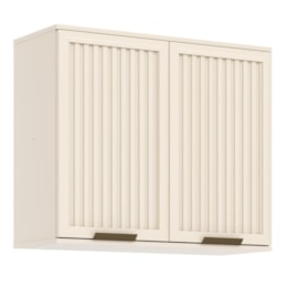 Armário Aéreo Connect 80cm 2 Portas Ripado Off White - Móveis Henn