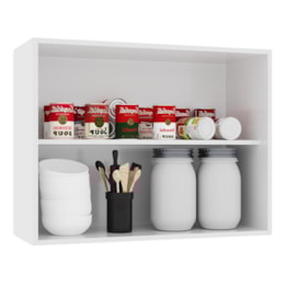 Armário Aéreo Dinamarca 80cm 2 Portas Branco - Indékes