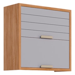 Armário Aéreo Eloíse 80cm 2 Portas Basculantes Cinamomo/Platina - MGM Armário Aéreo Eloíse 80cm 2 Portas Basculantes Cinamomo/Platina - MGM