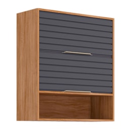 Armário Aéreo Esplêndida 80cm 2 Portas Basculantes Cinamomo/Titânio com Nicho - MGM Armário Aéreo Esplêndida 80cm 2 Portas Basculantes Cinamomo/Titânio com Nicho - MGM