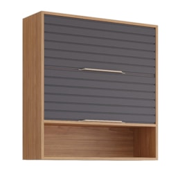 Armário Aéreo Esplêndida 80cm 2 Portas Basculantes Freijó/Titânio com Nicho - MGM Armário Aéreo Esplêndida 80cm 2 Portas Basculantes Freijó/Titânio com Nicho - MGM