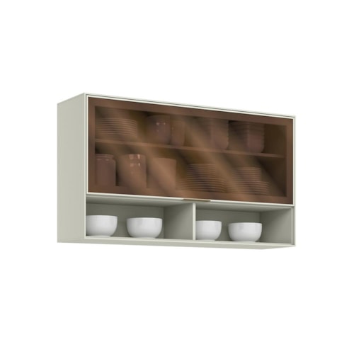 Armário Aéreo Fineze 120cm 1 Porta Basculante Areia - Móveis Henn