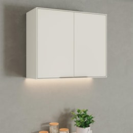 Armário Aéreo Fineze 80cm 2 Portas Areia – Henn