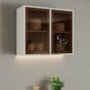 Armário Aéreo Fineze 80cm 2 Portas de Vidro Areia – Henn