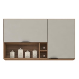 Armário Aéreo Firenze 120cm 2 Portas com Nichos Amêndola/Nude Prime - Demóbile Armário Aéreo Firenze 120cm 2 Portas com Nichos Amêndola/Nude Prime - Demóbile