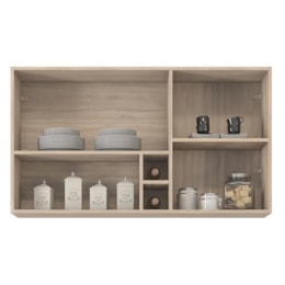 Armário Aéreo Firenze 120cm 2 Portas com Nichos Avena/Grafito - Demóbile Armário Aéreo Firenze 120cm 2 Portas com Nichos Avena/Grafito - Demóbile