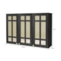 Armário Aéreo Firenze 120cm 3 Portas Chumbo com Vidro Reflecta - Indékes