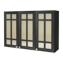 Armário Aéreo Firenze 120cm 3 Portas Chumbo com Vidro Reflecta - Indékes