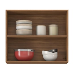 Armário Aéreo Firenze 2 Portas Amêndola/Branco - Demóbile Armário Aéreo Firenze 2 Portas Amêndola/Branco - Demóbile