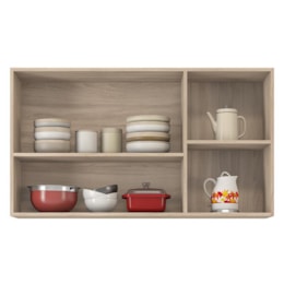 Armário Aéreo Firenze 3 Portas Avena/Grafito - Demóbile Armário Aéreo Firenze 3 Portas Avena/Grafito - Demóbile