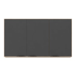 Armário Aéreo Firenze 3 Portas Avena/Grafito - Demóbile Armário Aéreo Firenze 3 Portas Avena/Grafito - Demóbile