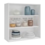 Armário Aéreo Firenze 80cm 2 Portas Branco com Vidro Reflecta - Indékes