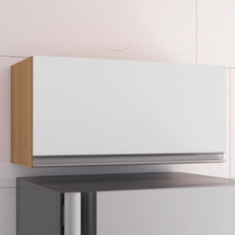 Armário Aéreo Geladeira Andréia 60cm 1 Porta Amêndoa/Branco - AJL Móveis