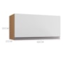 Armário Aéreo Geladeira Andréia 60cm 1 Porta Amêndoa/Branco - AJL Móveis