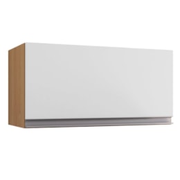 Armário Aéreo Geladeira Andréia 60cm 1 Porta Amêndoa/Branco - AJL Móveis