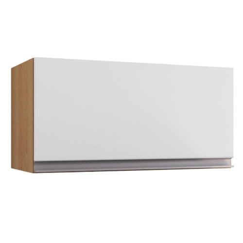 Armário Aéreo Geladeira Andréia 60cm 1 Porta Amêndoa/Branco - AJL Móveis