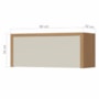 Armário Aéreo Geladeira Condessa 80cm 1 Porta Basculante Carvalho/Greige - Nesher