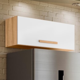 Armário Aéreo Geladeira Intenza 80cm 1 Porta Basculante Freijó/Off White Cristal - Nicioli Armário Aéreo Geladeira Intenza 80cm 1 Porta Basculante Freijó/Off White Cristal - Nicioli