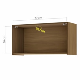 Armário Aéreo Geladeira Rainha 80m 1 Porta Basculante Nature - Nesher