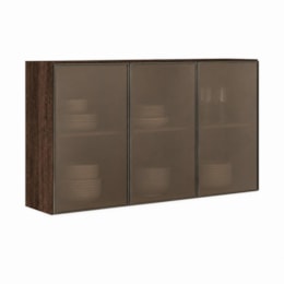 Armário Aéreo Kali Premium 3 Portas de Vidro 120cm Amendôa - Nicioli 