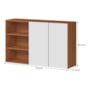 Armário Aéreo Luana Clara 120cm 2 Portas e 3 Nichos Cinamomo/Branco - Aramóveis  