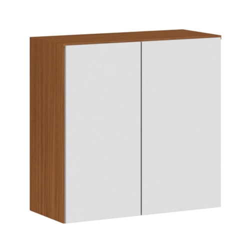 Armário Aéreo Luana Clara 70cm 2 Portas Cinamomo/Branco - Aramóveis  