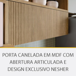 Armário Aéreo Marquesa 120cm 1 Porta Basculante e Nicho Nature - Nesher