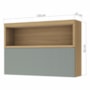 Armário Aéreo Marquesa 120cm 1 Porta Basculante e Nicho Nature/Verde - Nesher