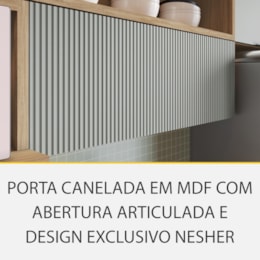 Armário Aéreo Marquesa 120cm 1 Porta Basculante e Nicho Nature/Verde - Nesher
