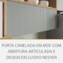 Armário Aéreo Marquesa 120cm 1 Porta Basculante e Nicho Nature/Verde - Nesher