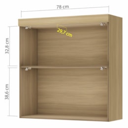 Armário Aéreo Marquesa 80m 2 Portas Basculante Nature - Nesher