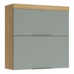 Armário Aéreo Marquesa 80m 2 Portas Basculante Nature/Verde - Nesher