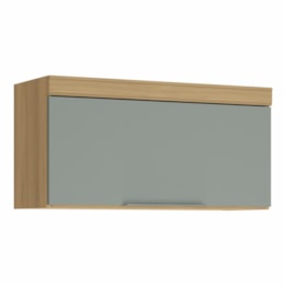 Armário Aéreo Marquesa Geladeira 80m 1 Porta Basculante Nature/Verde - Nesher