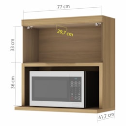 Armário Aéreo Marquesa Micro-ondas 80m 1 Porta Basculante Nature - Nesher