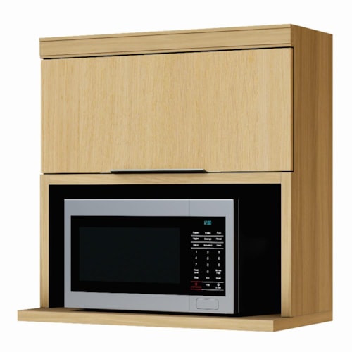 Armário Aéreo Marquesa Micro-ondas 80m 1 Porta Basculante Nature - Nesher