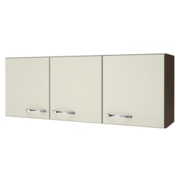 Armário Aéreo Pop 120cm 3 Portas Noce/Off White - Indékes 