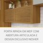 Armário Aéreo Princesa 200cm 2 Portas Freijó/Off White com Nicho - Nesher