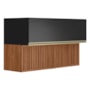 Armário Aéreo Proença 120cm Basculante 1 Porta MDF e 1 Porta Ripada Nogueira Touch/Carbono Prime TX - Demartêz