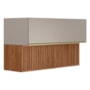Armário Aéreo Proença 120cm Basculante 1 Porta MDF e 1 Porta Ripada Nogueira Touch/Nude Prime TX - Demartêz 