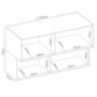 Armário Aéreo Proença 120cm Basculante 1 Porta MDF e 1 Porta Vidro Reflecta Nogueira Touch/Carbono Prime TX - Demartêz