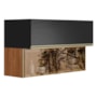 Armário Aéreo Proença 120cm Basculante 1 Porta MDF e 1 Porta Vidro Reflecta Nogueira Touch/Carbono Prime TX - Demartêz