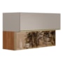 Armário Aéreo Proença 120cm Basculante 1 Porta MDF e 1 Porta Vidro Reflecta Nogueira Touch/Nude Prime TX - Demartêz