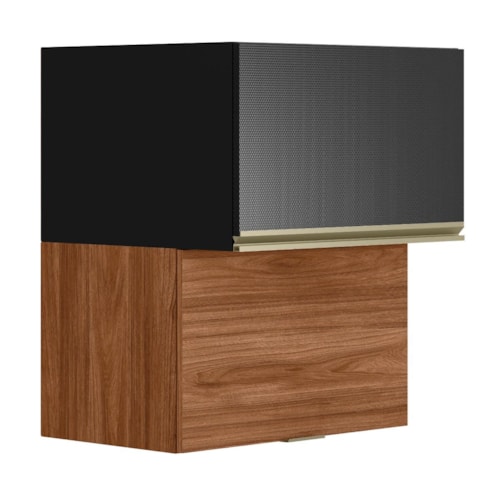 Armário Aéreo Proença 60cm 2 Portas Basculantes MDF Nogueira Touch/Carbono Prime TX - Demartêz