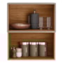 Armário Aéreo Proença 60cm Basculante 1 Porta MDF e 1 Porta Ripada Nogueira Touch/Nude Prime TX - Demartêz