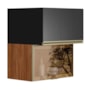 Armário Aéreo Proença 60cm Basculante 1 Porta MDF e 1 Porta Vidro Reflecta Nogueira Touch/Carbono Prime TX - Demartêz