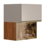 Armário Aéreo Proença 60cm Basculante 1 Porta MDF e 1 Porta Vidro Reflecta Nogueira Touch/Nude Prime TX - Demartêz
