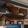 Armário Aéreo Proença 80cm 1 Porta Basculante Nogueira Touch/Carbono Prime TX - Demartêz