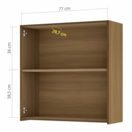 Armário Aéreo Rainha 80cm 2 Portas Nature - Nesher